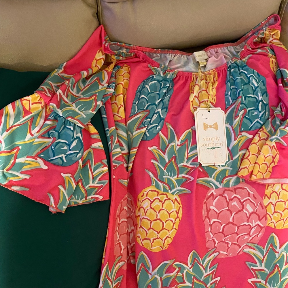 Simply Southern tropical Pink Pineapple Dress